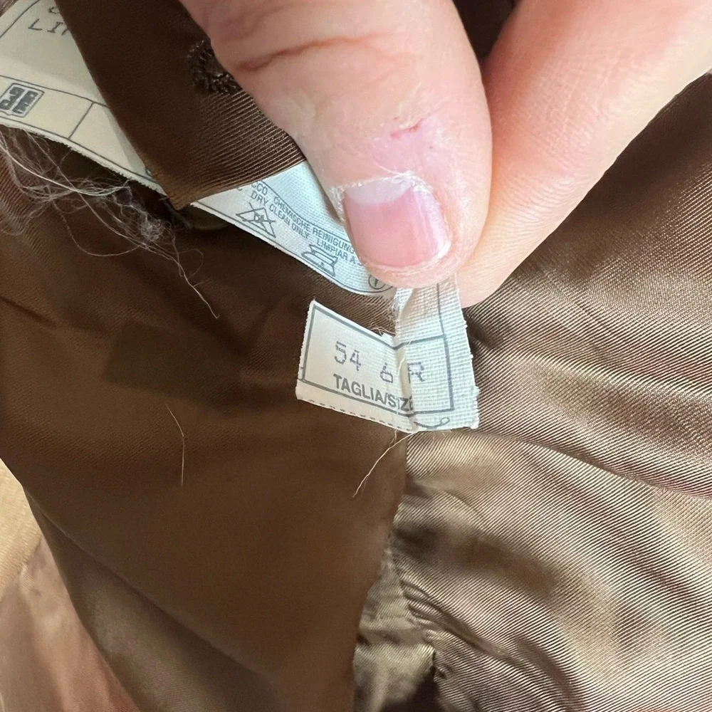 Corneliani EU54 US44R Pure Cashmere Brown Double Vent Textured Herringbone Coat - Picture 9 of 15